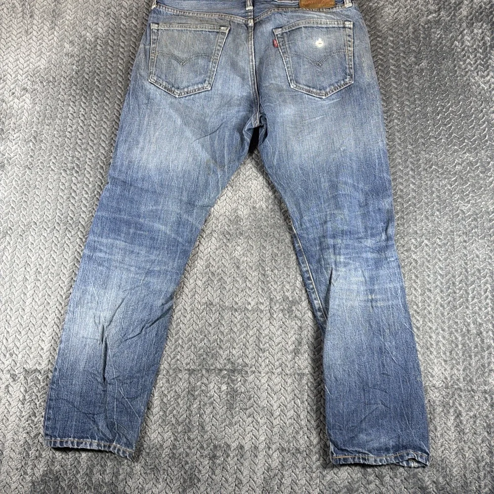Levis 522 Jeans Mens 34x30 Blue Slim Straight Stretch‎ Medium Wash Distressed